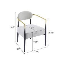 Load image into Gallery viewer, Mid Century Modern Upholstered Accent Armchair With Tapered Legs - Beige / Black / Gold