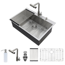 Load image into Gallery viewer, Drop In Kitchen Sink With Pull Down Faucet And Soap Dispenser