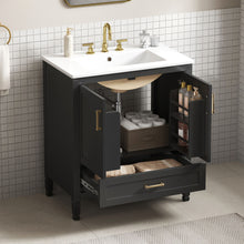 Load image into Gallery viewer, Elegant Fluted Bathroom Vanity With Sink, Soft Close Doors & Drawer