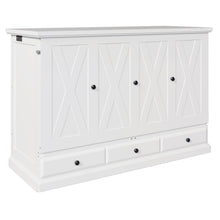 Load image into Gallery viewer, Solid Pine Murphy Bed Chest Cube Cabinet Bed With Charging Station And Large Storage Drawer For Home Office Or Small Room