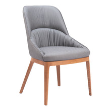 Load image into Gallery viewer, Upholstered Faux Leather Dining Room Side Chairs (Set of 2) - Gray / Brown