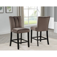 Load image into Gallery viewer, Upholstered Counter Height Chair For Dining Room (Set of 2) - Black / Brown