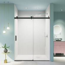 Load image into Gallery viewer, Frameless Single Sliding Soft Close Shower Doors, 3 / 8" Tempered Glass Reversible Installatio