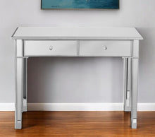 Load image into Gallery viewer, 40" Mirrored Glass Console Table Drawers - Silver
