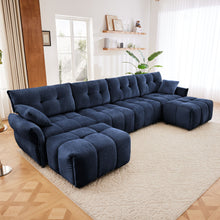Load image into Gallery viewer, Sofa Set With Ottoman And Pillows, Textured, High Resilience Cushions