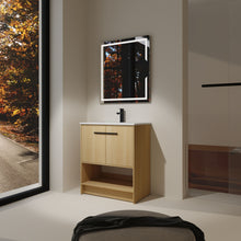 Load image into Gallery viewer, Modern Bathroom Vanity With Ceramic Sink, Freestanding Cabinet, Soft Closing Doors