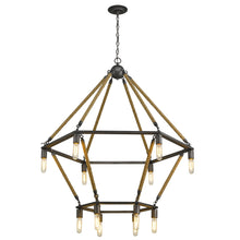 Load image into Gallery viewer, Twelve Light Metal Dimmable Chandelier - Brown / Black