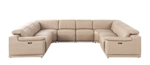 Load image into Gallery viewer, Leather Modular U-Shaped Eight Piece Corner Sectional - Beige