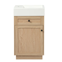 Load image into Gallery viewer, Bathroom Vanity With Reversible Resin Sink, Cabinet & Zinc Alloy Handles - Wood