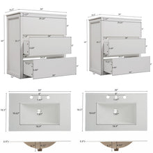 Load image into Gallery viewer, Double Sinks Bathroom Vanity Set With 2 Ceramic Basins