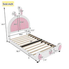 Load image into Gallery viewer, Upholstered Platform Bed With Rabbit Shaped Headboard