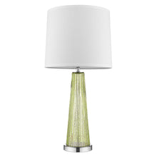 Load image into Gallery viewer, Glass Buffet Lamp With Off-White Empire Shade - Green