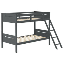 Load image into Gallery viewer, Bunk Bed With Built In Ladder, Safety Guardrails And Angled Access Step