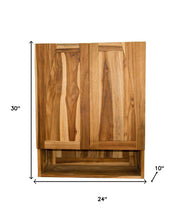 Load image into Gallery viewer, Solid Wood Frame Wall Mounted Accent Cabinet - Brown
