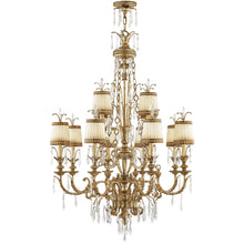 Load image into Gallery viewer, Twelve Light Metal Dimmable Chandelier With Shades - Gold