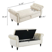 Load image into Gallery viewer, Luxurious Velvet Multifunctional Storage Ottoman Bench With Pillow