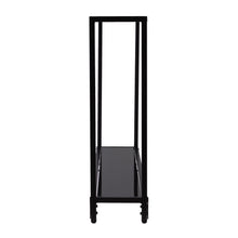 Load image into Gallery viewer, Glass Frame Console Table With Shelves - Clear / Black