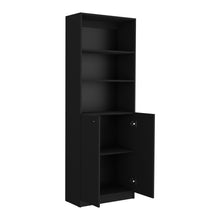 Load image into Gallery viewer, Five Tier Bookcase With Two Doors (737970) - Black