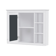 Load image into Gallery viewer, Wall Mounted Medicine Cabinet With Mirror, Storage Cabinet Featuring 6 Open Shelves And Adjustable Interior
