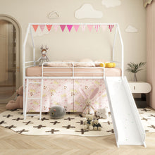 Load image into Gallery viewer, Jack - House Loft Bed With Slide And Curtain Set