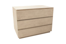 Load image into Gallery viewer, 24" Solid Wood Ribbed Texturere Three Drawer Nightstand - Natural