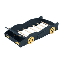Load image into Gallery viewer, Race Car Shaped Platform Bed With Wheels And Storage