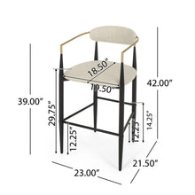 Load image into Gallery viewer, Upholstered Bar Stools With Backs For Kitchen Island (Set of 2)