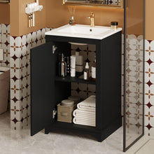 Load image into Gallery viewer, Bathroom Vanity With Sink, Freestanding Single Cabinet Set, Soft Close Door, Adjustable Shelf