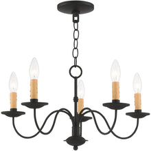 Load image into Gallery viewer, 12" Five Light Dimmable Chandelier With Shades - Black