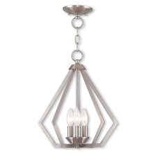 Load image into Gallery viewer, 16" Three-Light Dimmable Chandelier With Shades - Nickel