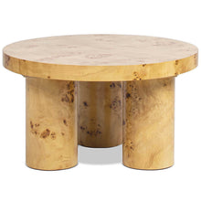 Load image into Gallery viewer, Nebula - Round Pillar Leg Coffee Table - Warm Natural Brown Burl