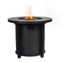 Load image into Gallery viewer, Propane Round 40000Btu Fire Pit Table - Black
