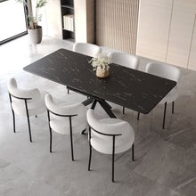 Load image into Gallery viewer, Extendable Dining Table Set With Curved Backrest Upholstered Chairs