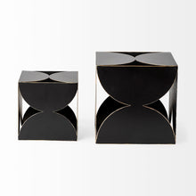 Load image into Gallery viewer, Contemporary Geo Cube Sculpture (392475) - Black