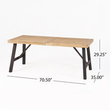 Load image into Gallery viewer, Outdoor Weather Resistant Dining Table With Slat Panel Design - Natural / Gray