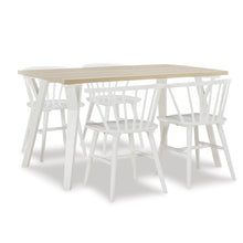 Load image into Gallery viewer, Roundhill - 5 Piece Dining Set, Dining Table With 4 Windsor Chairs - Brown / Antique White