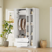 Load image into Gallery viewer, Modern 3 Door Mirror Wardrobe With 2 Drawers And Top Cabinet