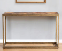 Load image into Gallery viewer, Brass Reclaimed Frame Console Table - Natural
