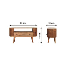 Load image into Gallery viewer, Modern Mini Rounded Entertainment Unit - Oak