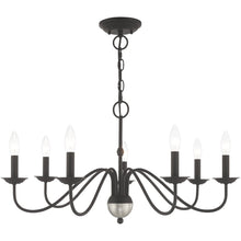 Load image into Gallery viewer, 16" Seven Light Dimmable Chandelier With Shades - Black
