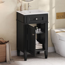 Load image into Gallery viewer, French Style Bathroom Vanity With Sink, Soft-Closing Door, Adjustable Shelf, Rectangular Design