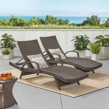 Load image into Gallery viewer, Salem - Contemporary Wicker Chaise Lounge With Arm, Weather Resistant