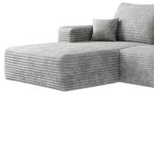 Load image into Gallery viewer, 135" 2 Piece Living Room Set Corduroy Modular Compression Foam Sofa With Ottoman Toss Pillows - Gray