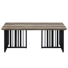 Load image into Gallery viewer, 47" Wood And Metal Distressed Frame Coffee Table - Oak And Black