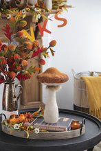 Load image into Gallery viewer, Mushroom Holiday Ornament, For Harvest Festival Fall Festival & Thanksgiving Table Decorations (Set of 2) - Beige / Orange