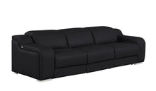Load image into Gallery viewer, 103" Modern Italian Leather Reclining USB Sofa - Black