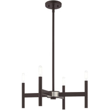 Load image into Gallery viewer, 20" Four Light Dimmable Chandelier With Shades - Bronze