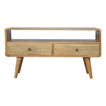 Load image into Gallery viewer, Solid Wood Curved Media Unit