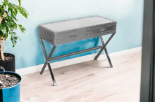 Load image into Gallery viewer, Aluminum Cross Leg Console Table With Storage - Silver