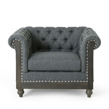 Load image into Gallery viewer, Luminex - Tufted Upholstered Club Chair With Nailhead Accents And Scrolled Tuxedo Arms
